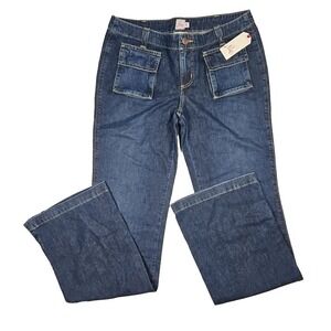 Joie Women's Shy Shy Dark Blue Wide Leg Jeans w/ Slit Hem & Pockets Size 28 NWT